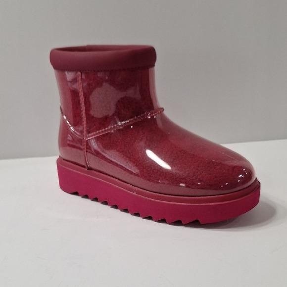 Koolaburra by UGG NEW Pink Clear Y2K Coquette Waterproof Mini Boots Size 6 - Picture 2 of 15